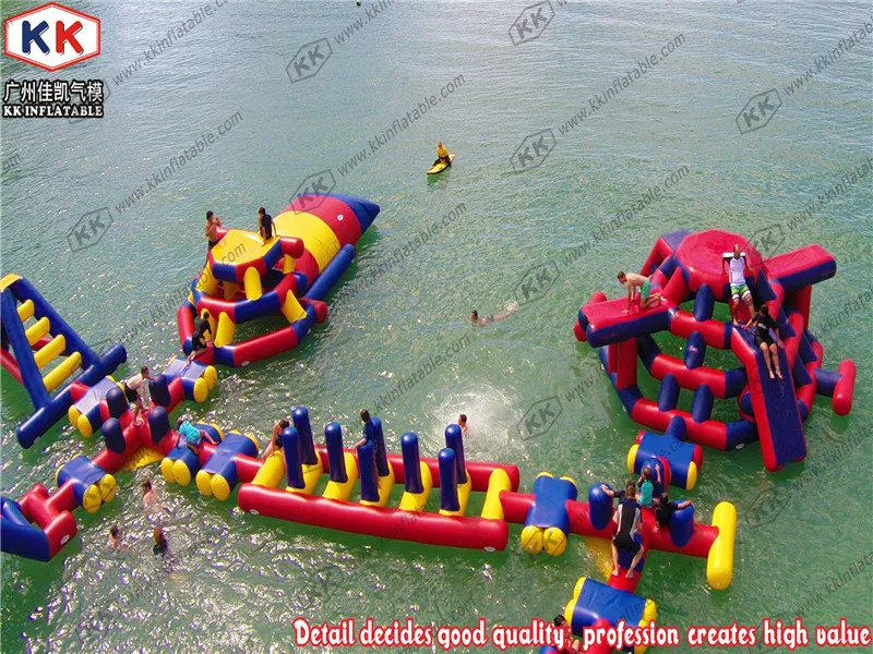 Гигантский аквапарк плавающий оборудование для игр препятствия батут комбо|water