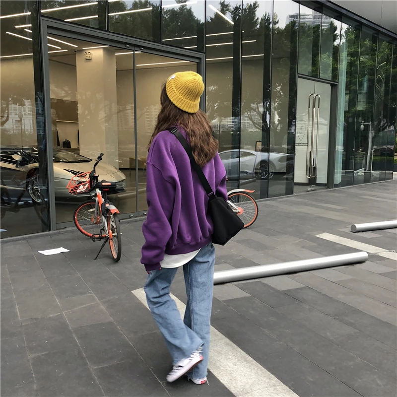 2 colors 2018 autumn and winter korean style letter print long-sleeve thicking warm sweatshirts pullover womens (y3126) | Женская одежда