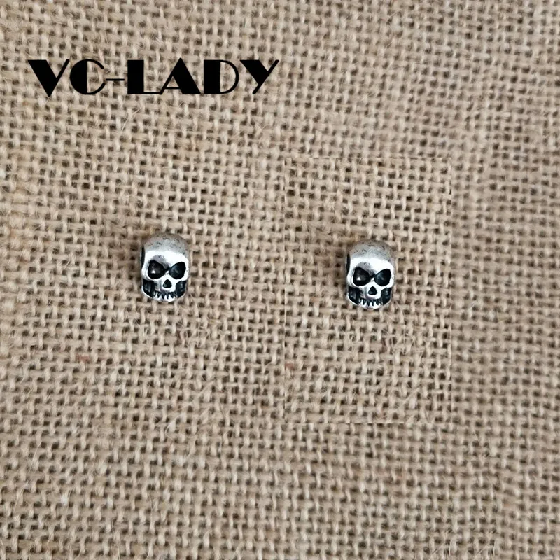 VC-LADY 2018 новые мини серебряные серьги-гвоздики с черепом для женщин | Украшения и