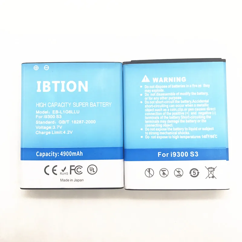 IBTION 4900 мАч Расширенная батарея+ задняя крышка для samsung Galaxy S3 III GT i9300 батарея GT-i9300 EB-L1G6LLU батарея