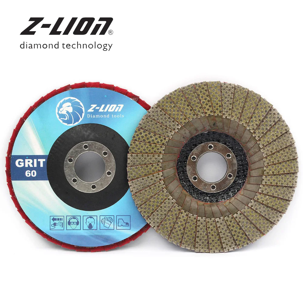 Z-LION 5 дюймов 1 шт 60/100/200/400 зернистость шлифовальные круги 125 мм лоскут шлифовальный абразивный диск для угловой шлифовальной машины алмазная шлифовальная площадка