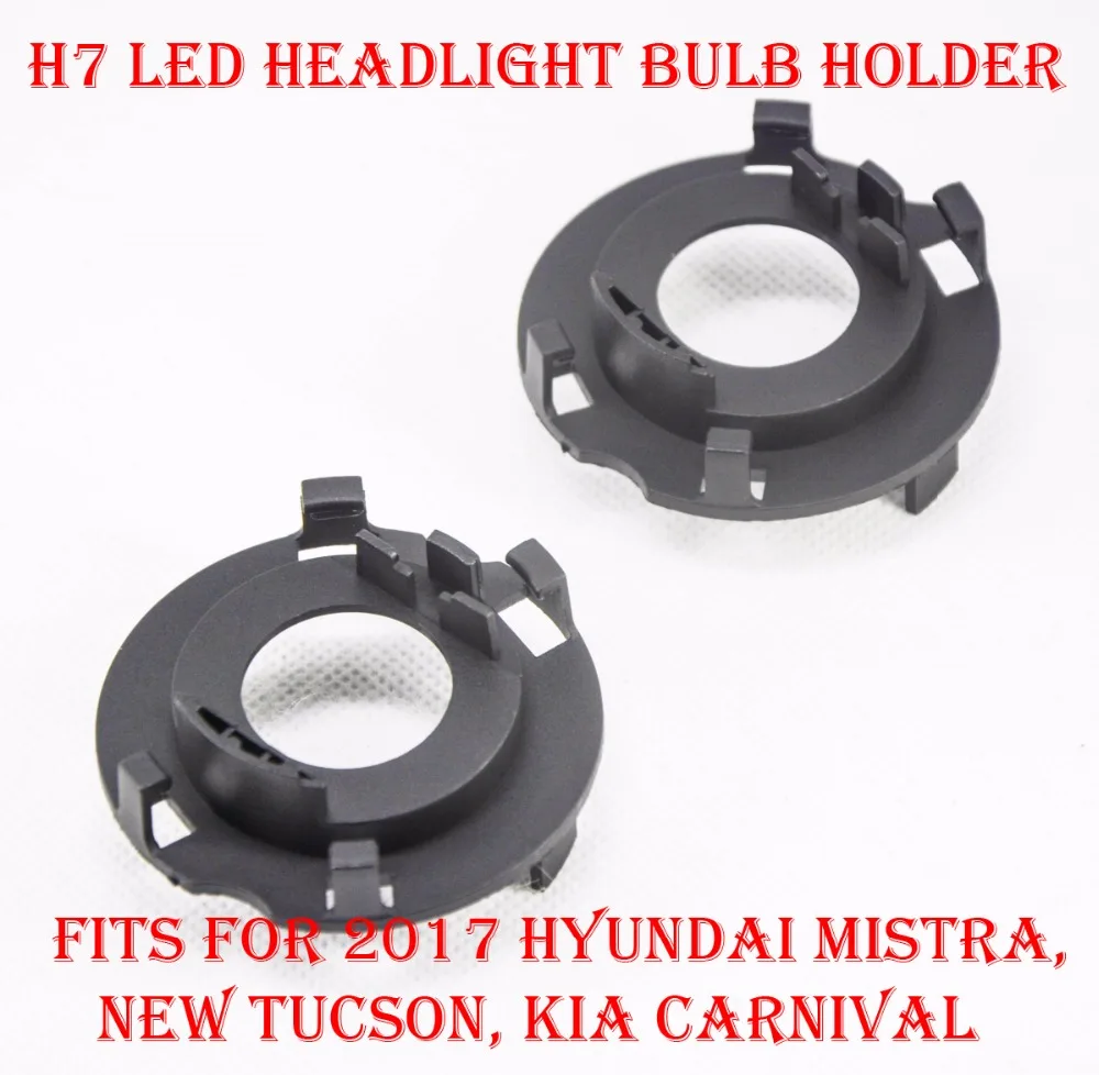 

2PCS H7 LED Headlight Kit Bulbs Lamps Holder Adapter Base Retainer Socket For 2017 Hyundai Mistra New Tucson KIA Carnival Kia