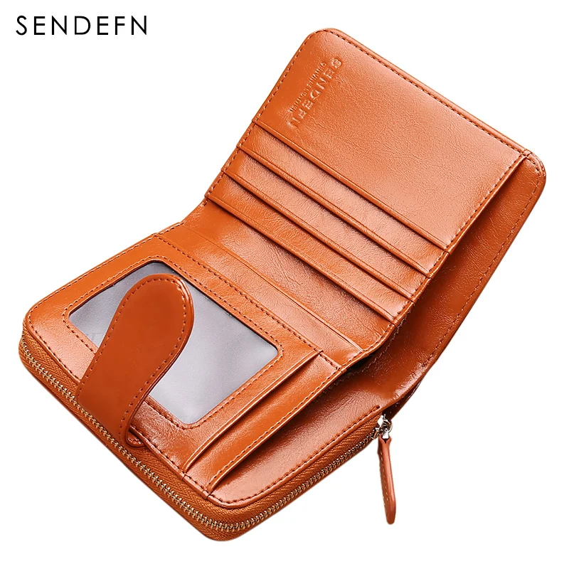 SENDEFN, короткий кошелек для монет, женский кожаный женский кошелек, модный небольшой держатель для карт, женский кошелек, 8017-6