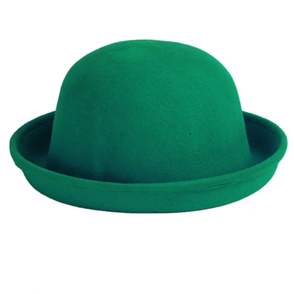 Dark Green Однотонная винтажная Кепка Женская Классическая вечерние котелок из шерсти войлочная одежда котелки закатанные кепки s для одежды аксессуары - Цвет: Dark Green
