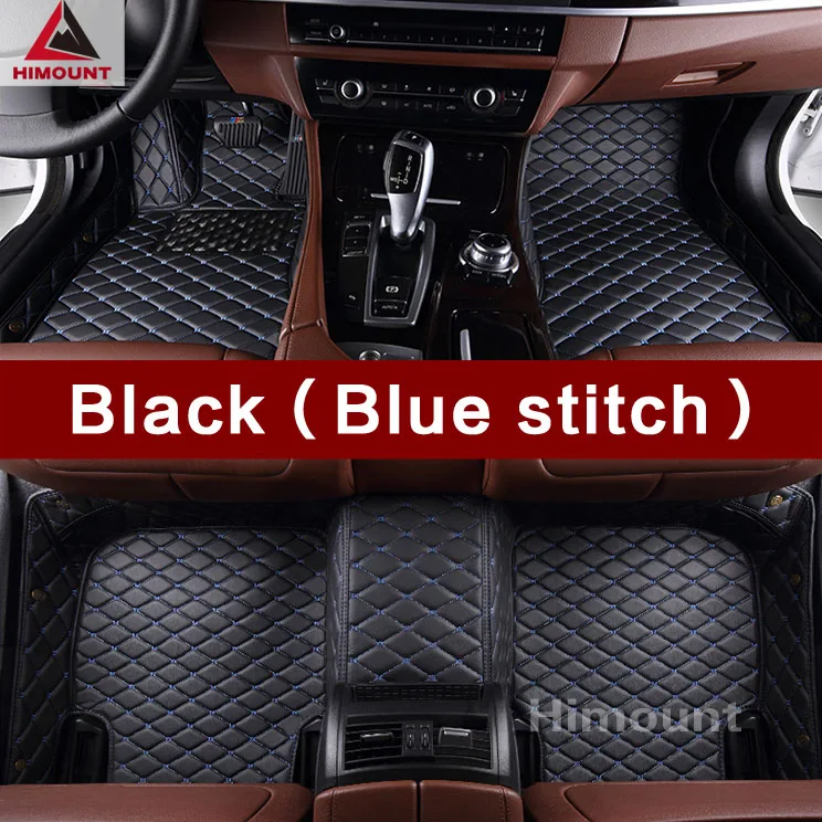 Индивидуальные автомобильные коврики для hyundai Elantra IX25 IX35 Creta Tucson Santa Fe Solaris Veloster Genesis Coupe Equus Azera ковер - Название цвета: Black (Blue stitch)