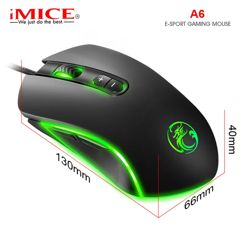 IMICE A6 Профессиональный Проводная игровая Мышь 7 кнопок 3200 Точек на дюйм