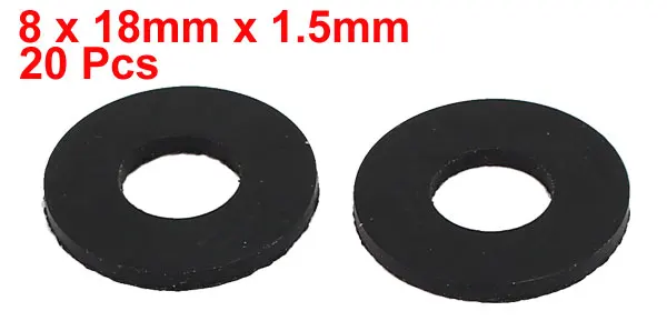 8 x 18 x 1.5mm Uxcell 20 шт уплотнительное кольцо круглой формы прокладка шланга плоский резиновый материал шайба много для крана втулка черный - Цвет: 8 x 18 x 1.5mm