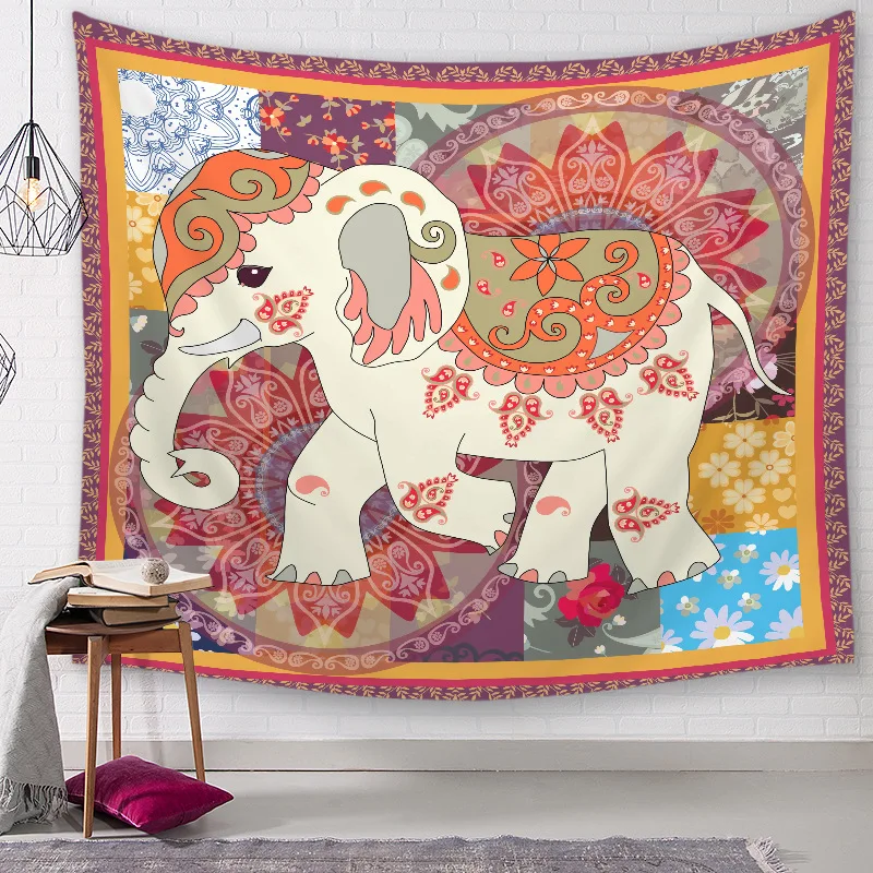beautiful boho bohemian tapestry vintage floral indian wall hanging decoration for home elephant moroccan tapiz decor | Дом и сад