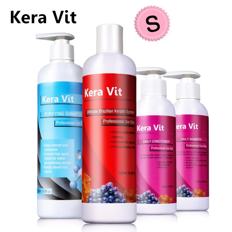 

11.11 500ml Brazilian Keravit 8% Keratin Hair Treatment Straightening Cream+Purifying Shampoo+Daily Shampoo&Conditioner Set
