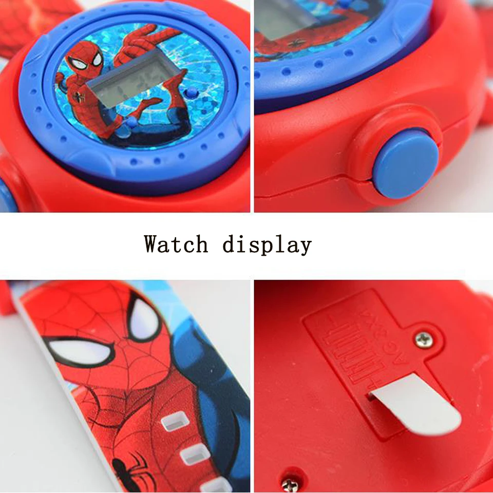 Детские часы Montre Enfant с 3D проекцией в виде Человека-паука для маленьких девочек и мальчиков, детские спортивные цифровые наручные часы relojes