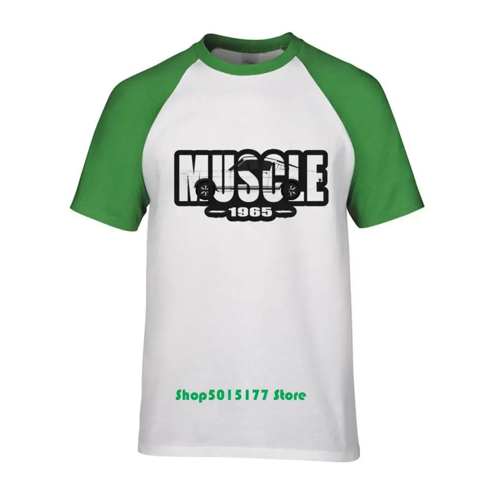 New Cool T Shirts 1965 Ford Mustang Car Men Cotton Short Sleeve sleeve Male Shirt | Мужская одежда