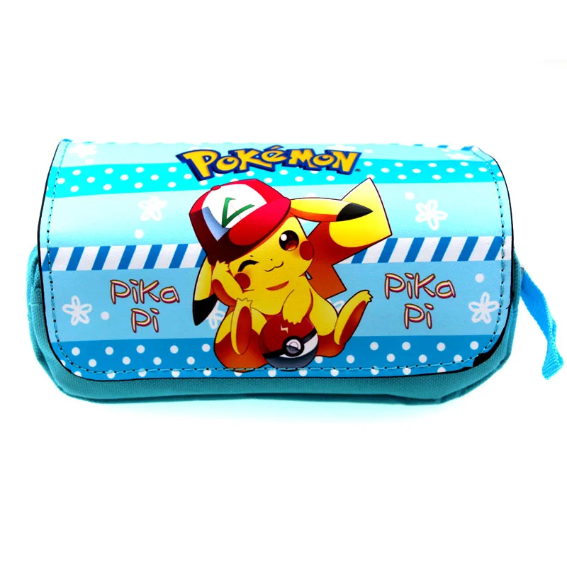 Детские топы с изображением Pokemon Карандаш Чехол Пикачу ручка сумка, школьные принадлежности сумки-косметички мешок с застежкой-молнией - Цвет: Pikachu -01