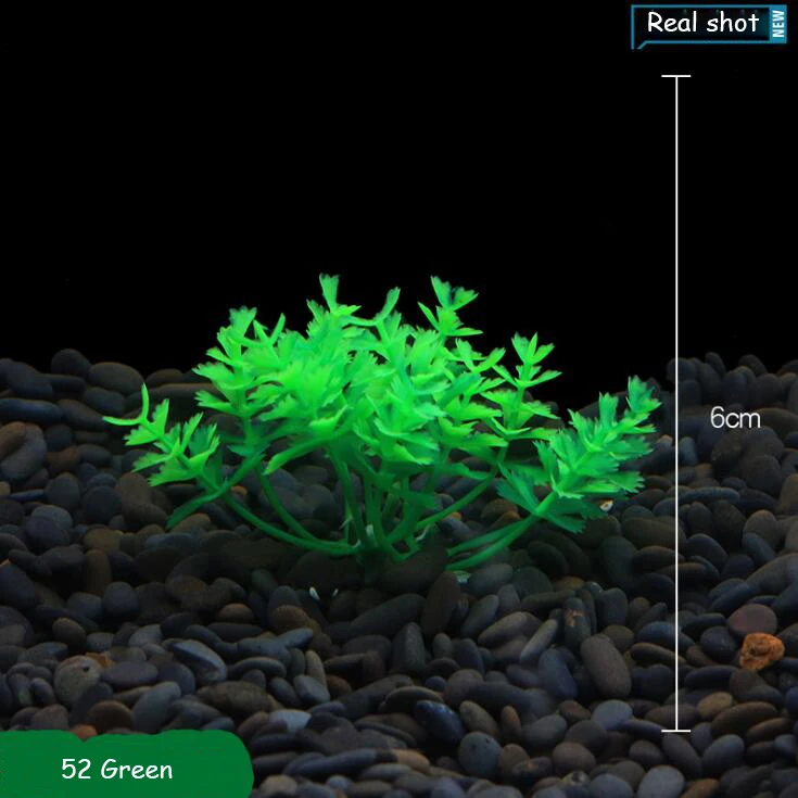 52 Green TECHOME 2 шт. креативное искусственное аквариумное растение орнамент красочные пластиковые травы украшения уникальный подводный пейзаж - Цвет: 52 Green