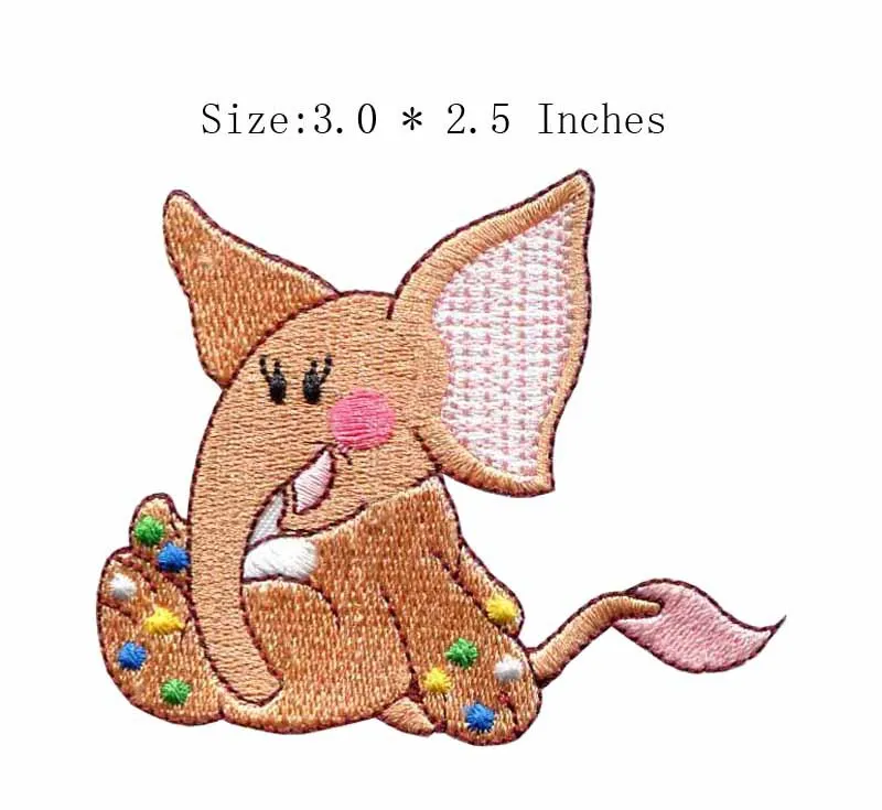 Золотая нашивка с вышивкой в виде слона шириной 3 0 дюйма/вышитая аппликация