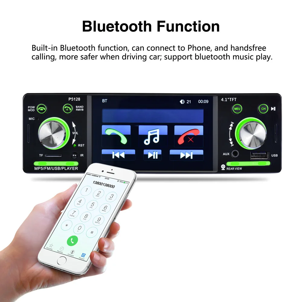 Автомобильный стерео MP5 плеер 4 1 дюйма 1Din Aux вход FM радио Авторадио 12 В Bluetooth In dash SD