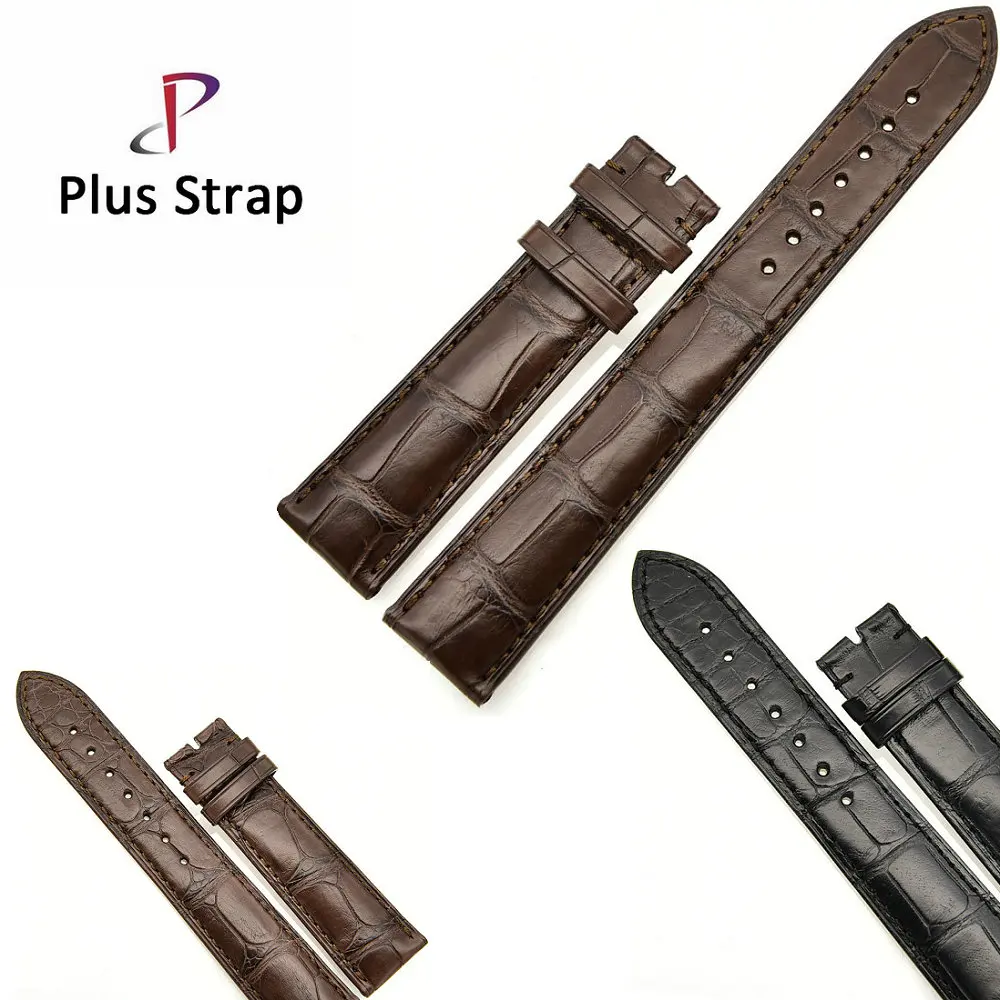 Плюс ремешок из натуральной кожи аллигатора часы аксессуары 19 мм 20 мужской