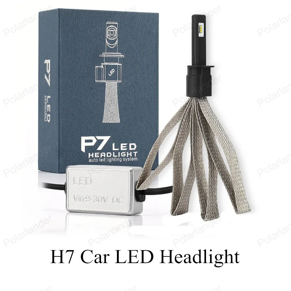 

60 W Car LED Headlights P7 H7 2pcs COB Chips, H7 Car LED Headlight, Car H7 LED 3200LM 6000K Headlight Bulbs
