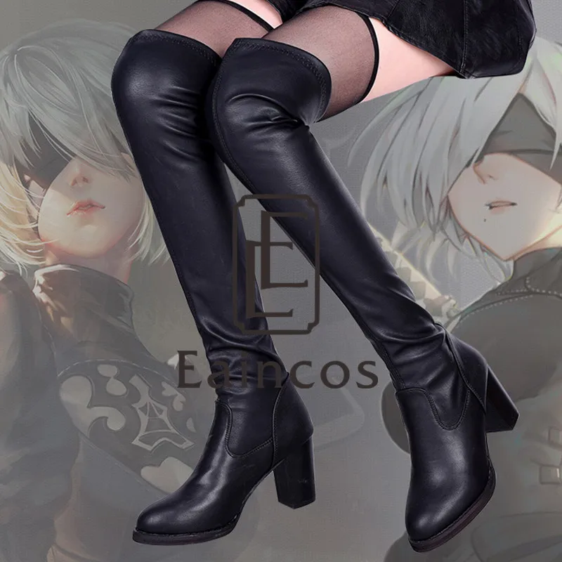 NieR Automata 2B косплей обувь YoRHa No. 2 Тип B на заказ Хэллоуин для вечеринок|Туфли| |