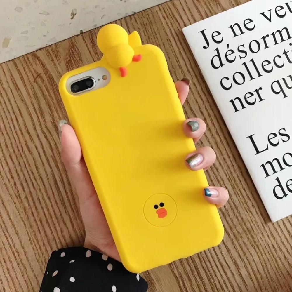 3D мультфильм коричневый Медведь Кролик курица Телефон чехол для iPhone X XS XSMax XR