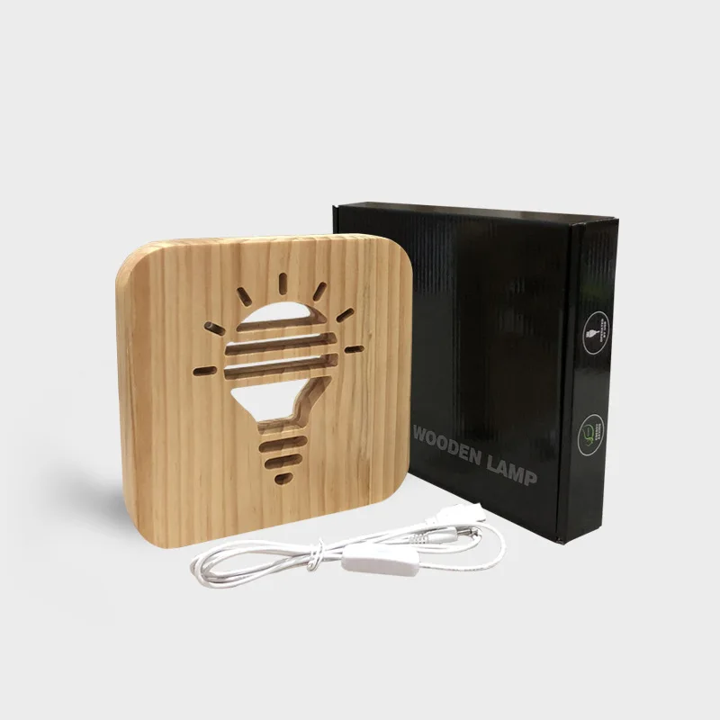 Светодиодный ночник с черепом 3D декор USB деревянный для детской комнаты Декор