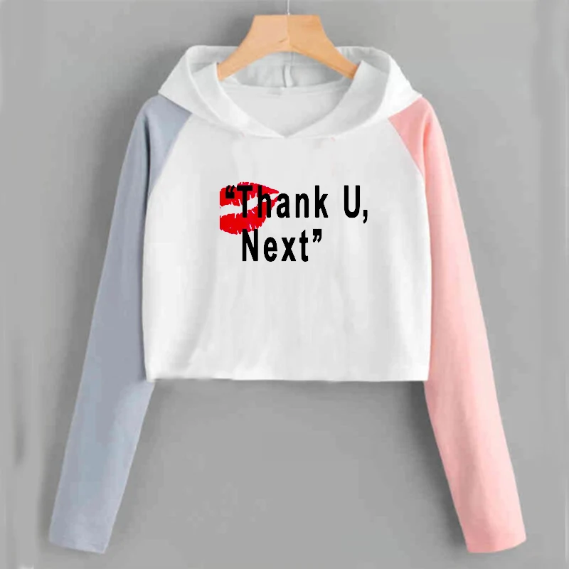 Женский укороченный топ Ariana Grande повседневный свитшот с принтом без слез 7 колец