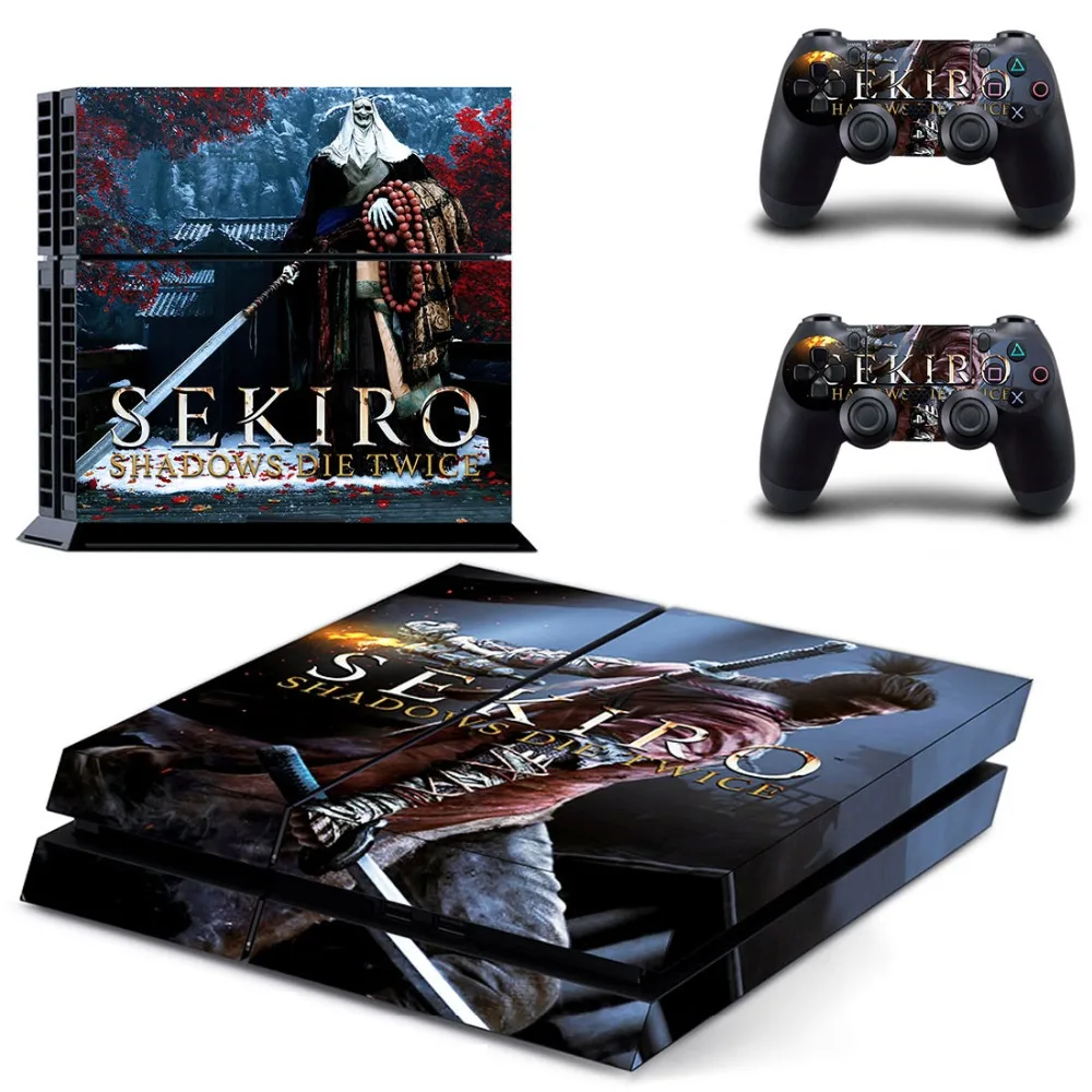 Виниловая наклейка Sekiro Shadow Die Twice для консоли Sony Playstation 4 и 2 контроллера PS4 стикер