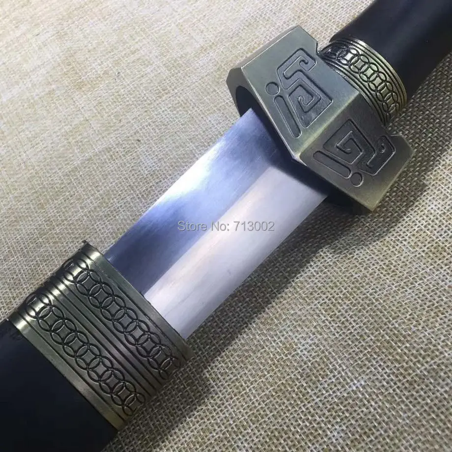 Handmade Forged 60HRC Chinese Wushu Sword Sharp Manganese Steel Blade rosewood with ebony Scabbard