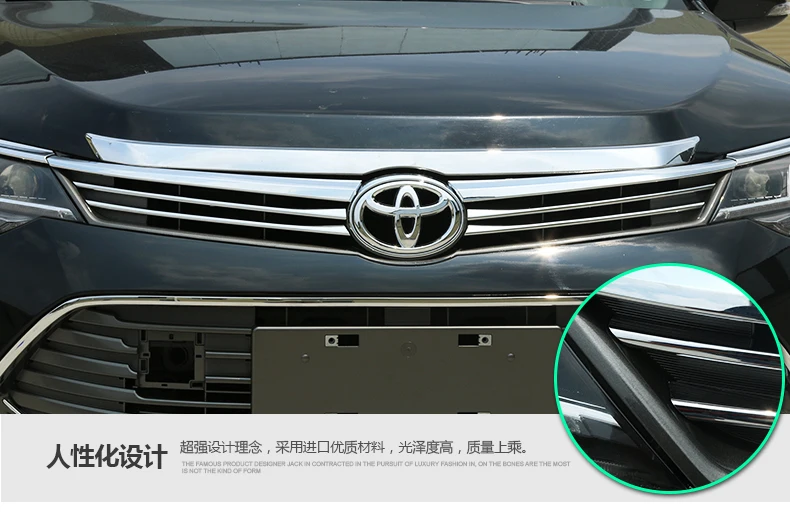 Авто stlying для Toyota Camry хромированная решетка отделка автомобиля Стайлинг- для Camry верхний растер наклейки декоративная планка 4 шт