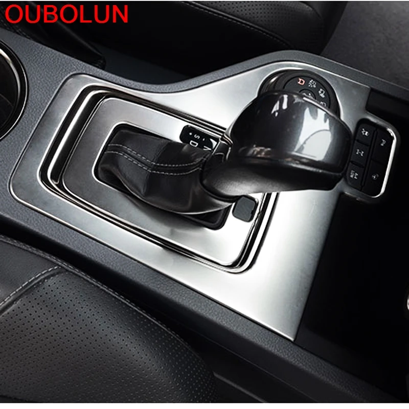 Крышка рычага переключения передач OUBOLUN из нержавеющей стали для Ford Ranger 2016 2017 LHD 2