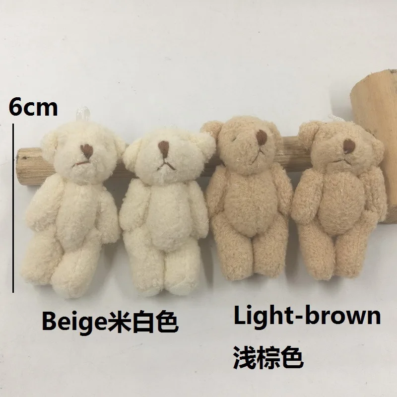 Cute Small Joint Teddy Bears Plush Toys Mini Stuffed Jointed Bear Ted Dolls DIY Bouquet Wedding Party Decor 6cm 50pcs/lot | Игрушки и