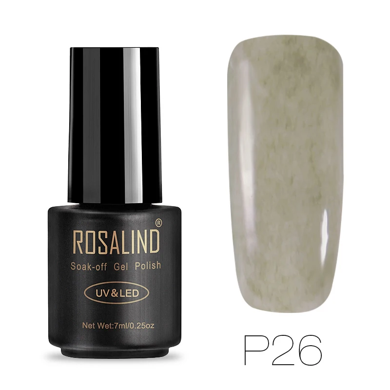 26 ROSALIND 7 мл искусственный мех P01-12 гель лак для ногтей Удлинительный УФ-гель лак дизайн ногтей все для маникюра праймер Топы - Цвет: 26
