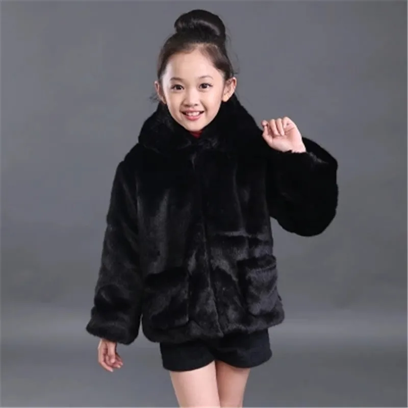 Clobee 2017 Toddler Soft Fur Faux Mink Coat Winter Kidswear Clothing Thicken Cotton Hooded Overcoat For Baby Girls Boys N18 | Детская