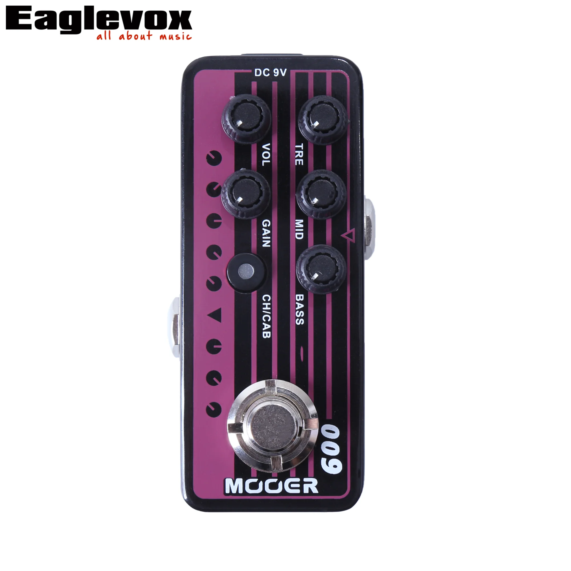 Mooer 009 Blacknight Micro Dual Channel Preamp Guitar Effect Pedal with Free Connector and Footswitch Topper | Спорт и развлечения