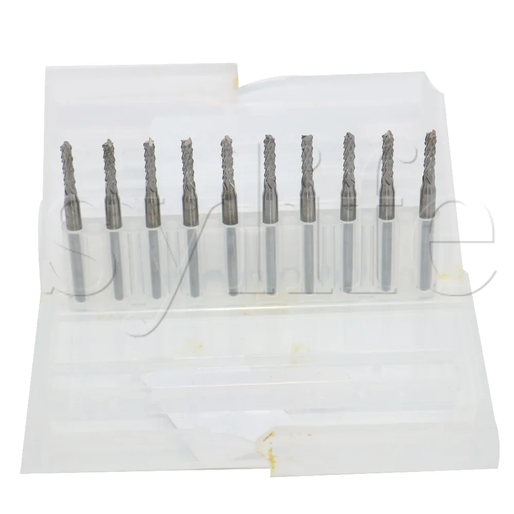 

50x 3.175mm Carbide End Mill Engraving Bits CNC/PCB Machinery 2.4mm Cutting edge