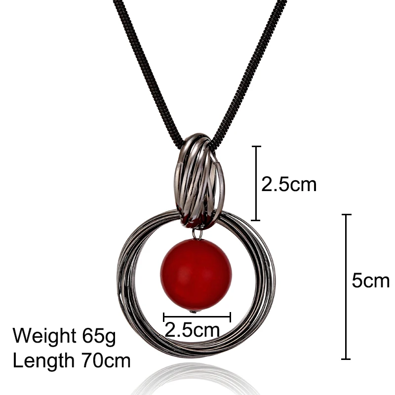 Женское ожерелье с подвеской YAOLOGE осенне зимнее милое длинное бусинами красная