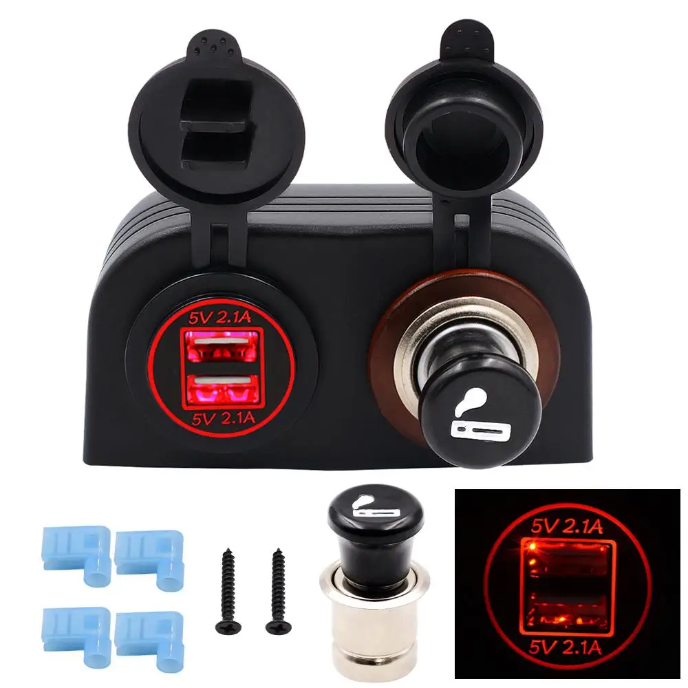 BEESCLOVER двойной светлые кружочки 4.2A Dual USB Автомобильное Зарядное устройство