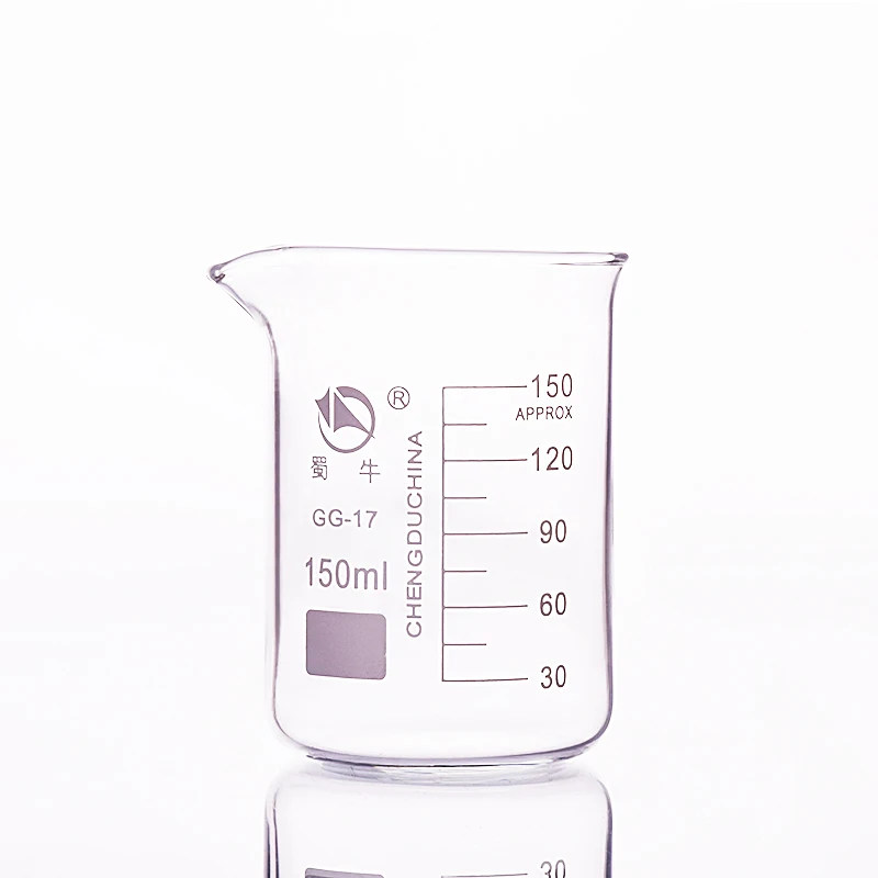 4pcs Beaker in low form,Capacity 150ml,Outer diameter=59mm,Height=85mm,Laboratory beaker