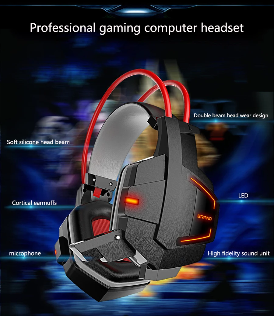 LOPPO, игровые наушники для компьютера, проводные, глубокий, стерео, бас, с шумоподавлением, USB, 3,5 мм, гарнитура, AUX Gamer, с микрофоном, светодиодный