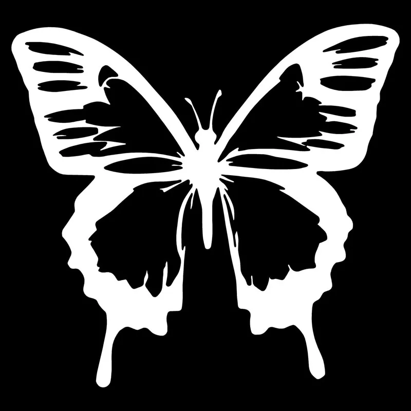 

14.4*13.4CM Classic Butterfly Vinyl Car Stickers Cool Car Styling Decal Accessories Black/Silver S1-2910