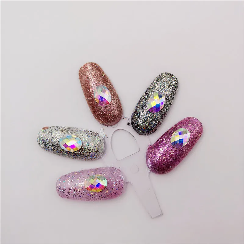 

LEAMX 2018 Fashion 3D Nail Art Oval Fancy Shaped Diamond Crystal Flat Back Rhinestones Decoration Glitter Nails Accessoires