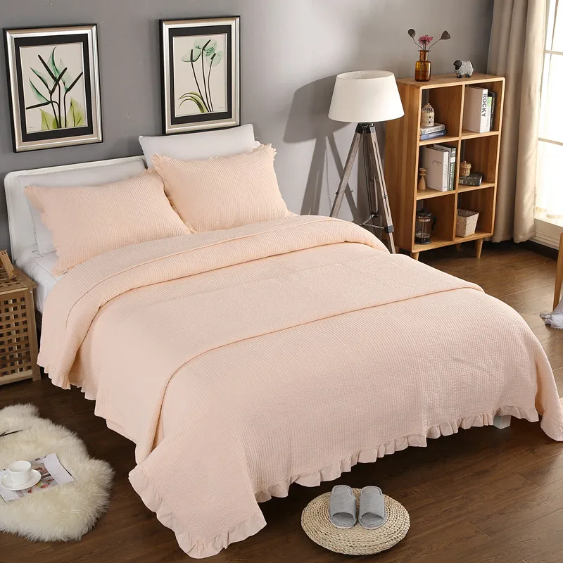 100% хлопок 3 шт. лоскутное одеяло с песком полный/Королевский размер однотонное