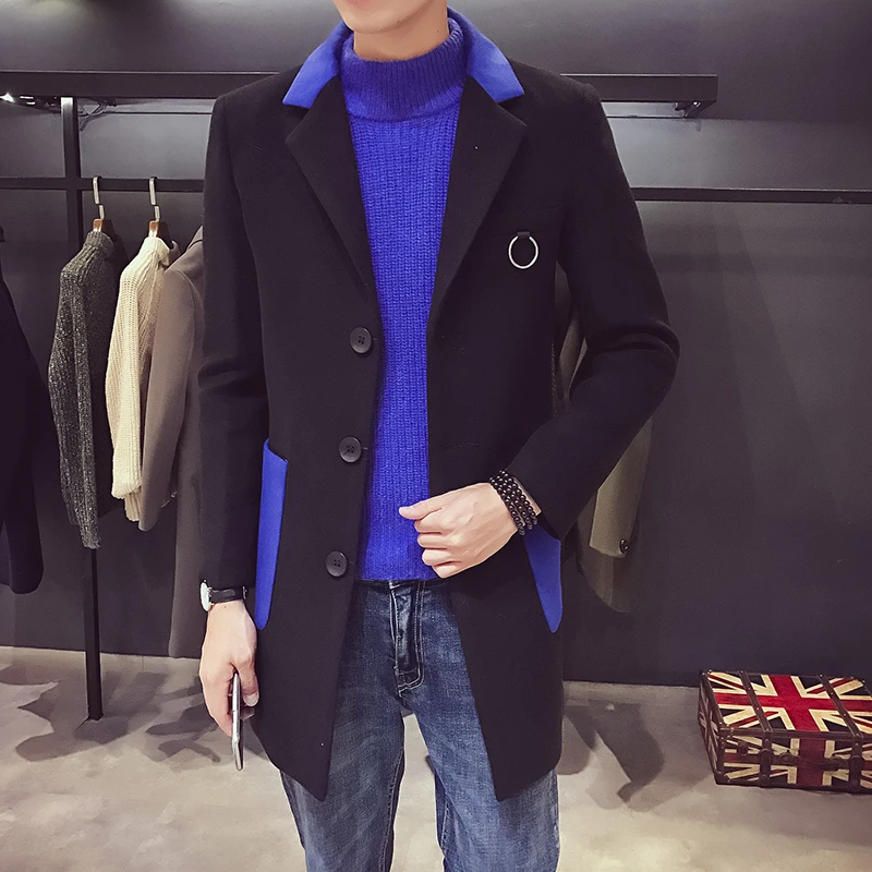 2019 шерстяное пальто украшение обруч Длинная ветровка британская Корейская