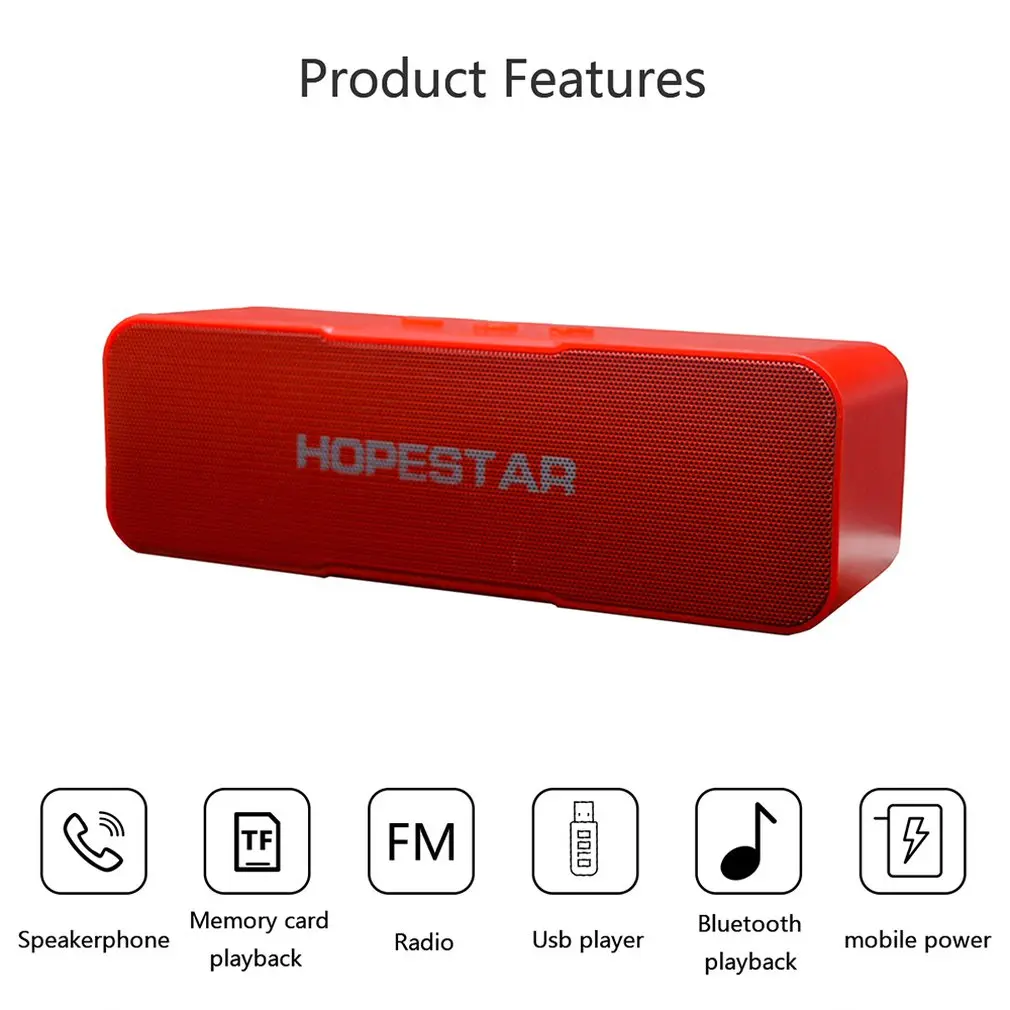 HOPESTAR H13 динамик Портативный беспроводной громкий динамик стерео звук динамик мобильный мощность Поддержка TF карта