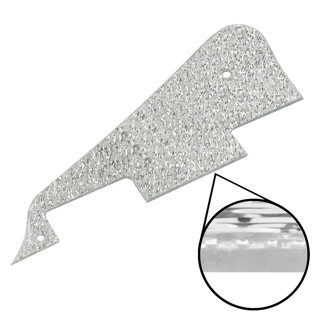 FLEOR 1Ply Electric Guitar Pickguard Scratch Plate w/ Screws for LP Style Sparkle Silver Color | Спорт и развлечения