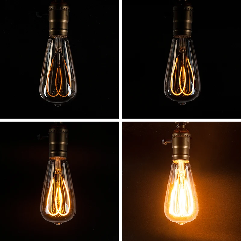 Sealight светодиодные лампы ST64 E27 220 В 4 Вт LED edison старинные фонарик энергосберегающие