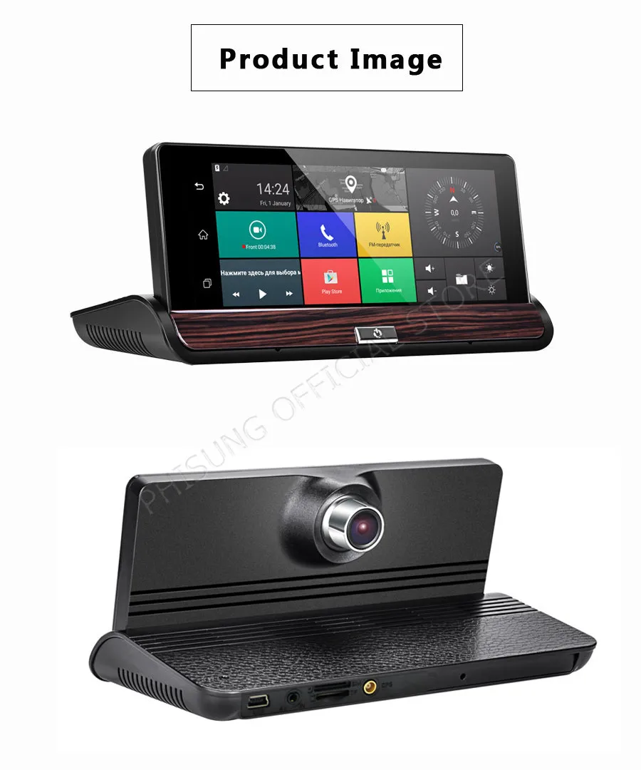 Phisung V50 " сенсорный Android 3g зеркало заднего вида DVR gps wifi Автомобильный видеорегистратор авто тире камера FHD 1080P Двойная Камера rom 16 Гб