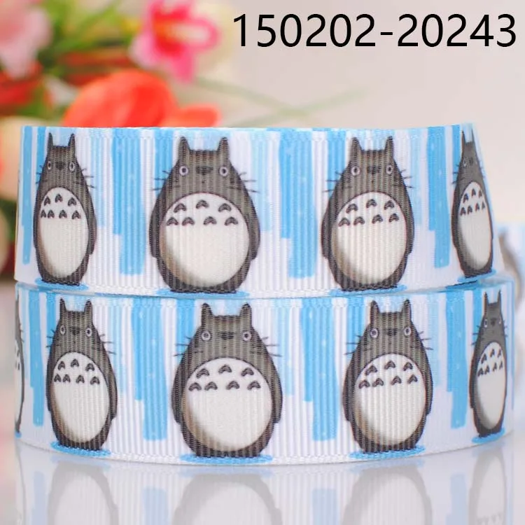 10 ярдов-разные размеры-живой Тоторо мультфильм лента напечатанная Grosgrain лента