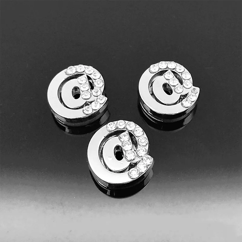 8mm Горный хрусталь Сердце Слайд Подвески DIY аксессуары диаметр 8 мм/10 мм пояса браслет животное воротник брелок ювелирных изделий и компоненты - Цвет: 8mm