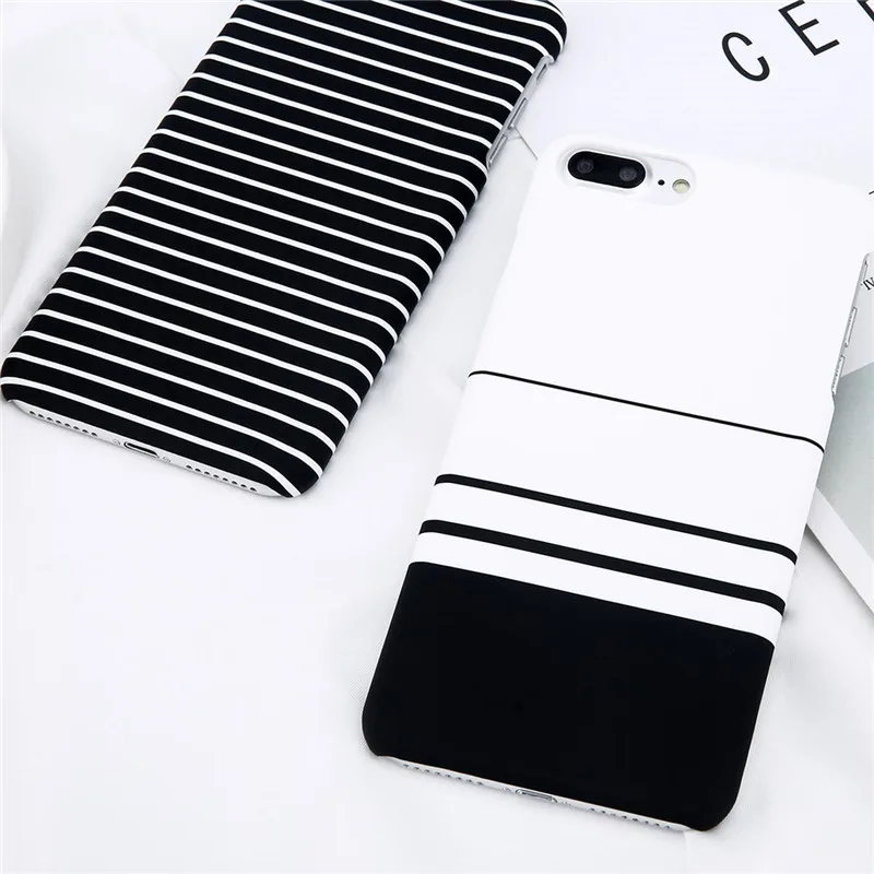 Lovebay чехол для телефона для iPhone X, XR, XS, Max, 8, 7, 6, 6s Plus, 5 5S, модный жесткий пластиковый защитный чехол в черно-белую полоску, чехол s