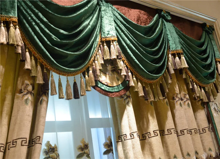 Роскошные наушники среднего возраста зеленые занавески-трансформеры